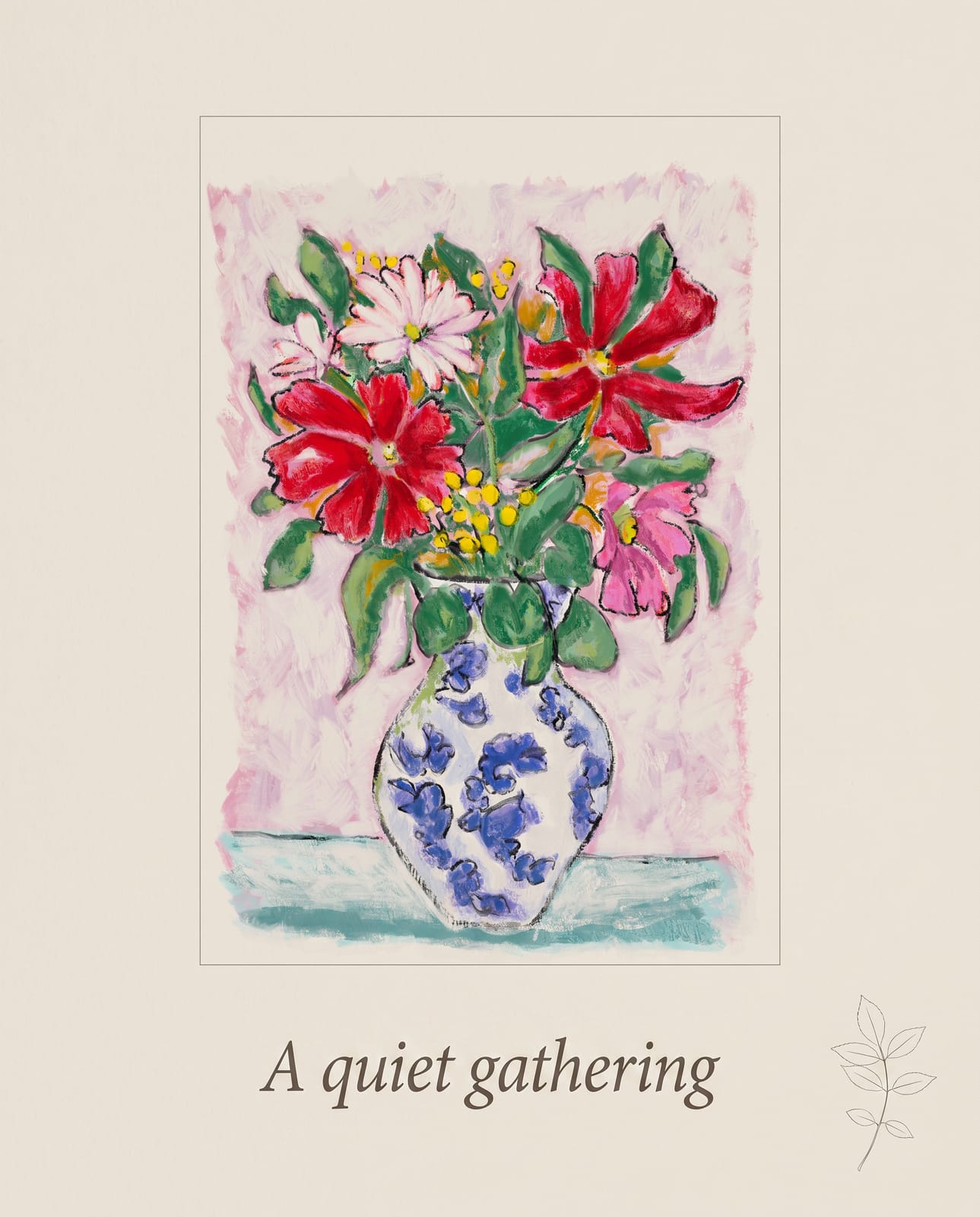 print — “A quiet gathering”